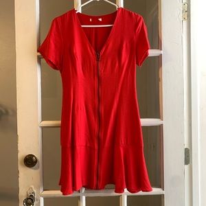 flirty red zipper dress